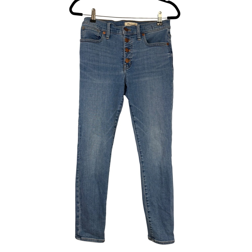 Madewell 9 Mid Rise Skinny Crop Jeans Blue Button Fly 28